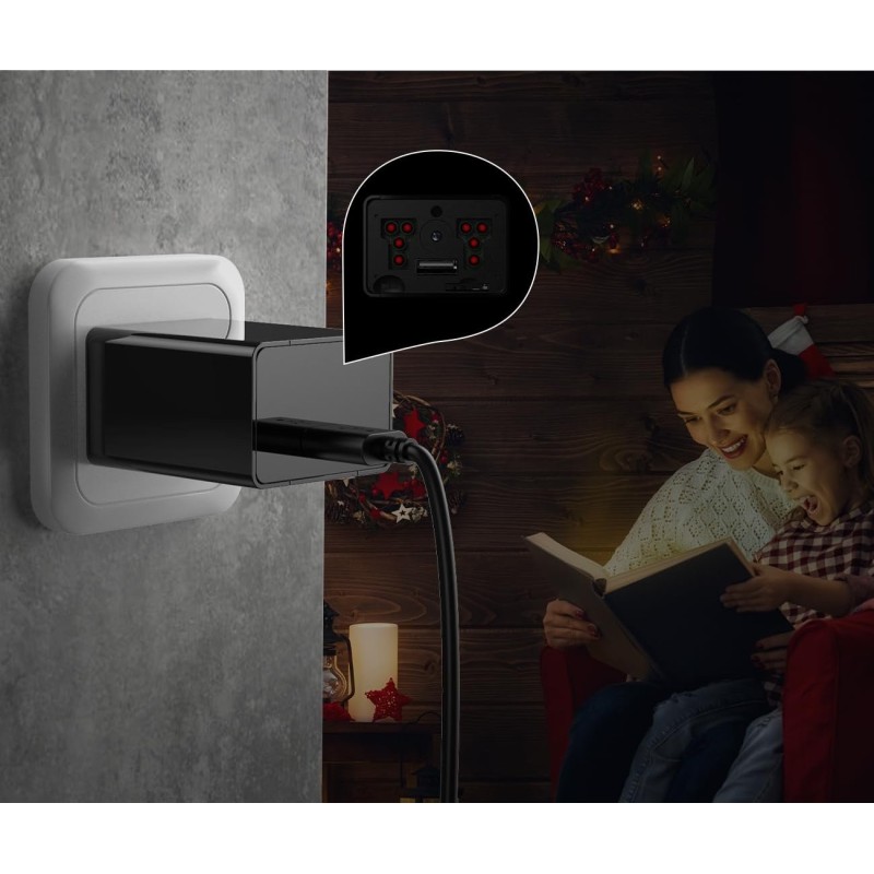 Opladerstekker Full HD 1080p Camera met nachtzicht