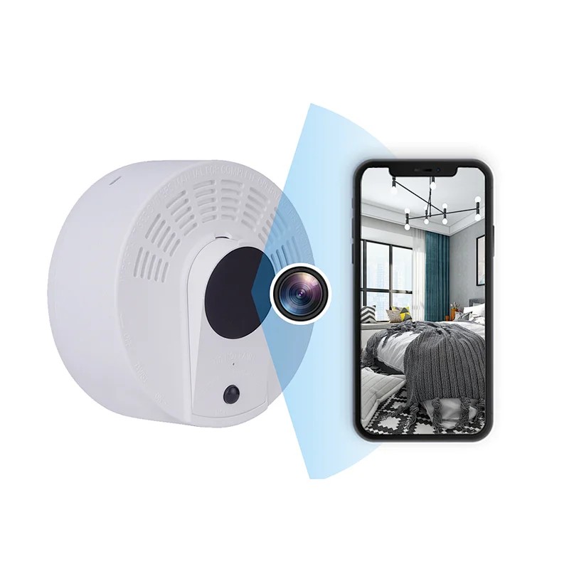 Rilevatore di Fumo con Telecamera WIFI a Lunga Durata di Autonomia 1 Anno con Rilevazione di Movimento